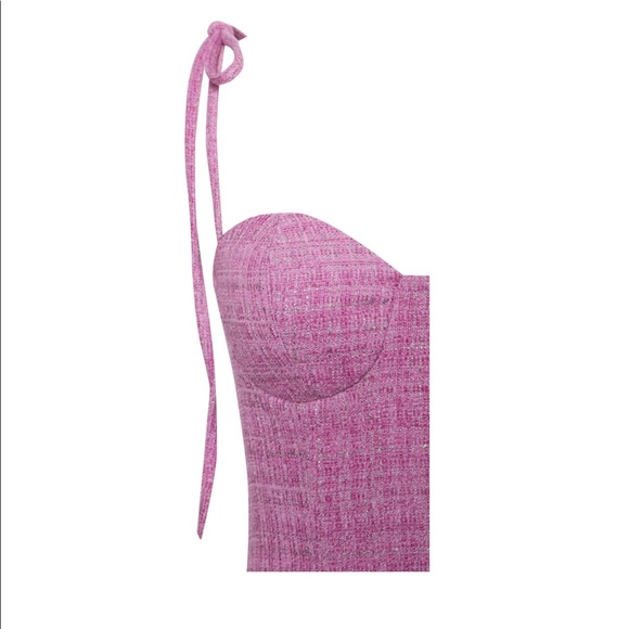 Rosie Fuchsia Tweed Crystal Fringe Dress M - Picture 4 of 8